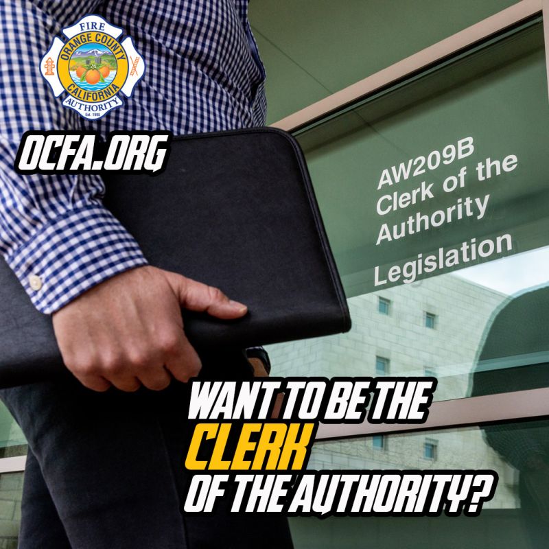 Image for the Tweet beginning: OCFA is hiring a Clerk